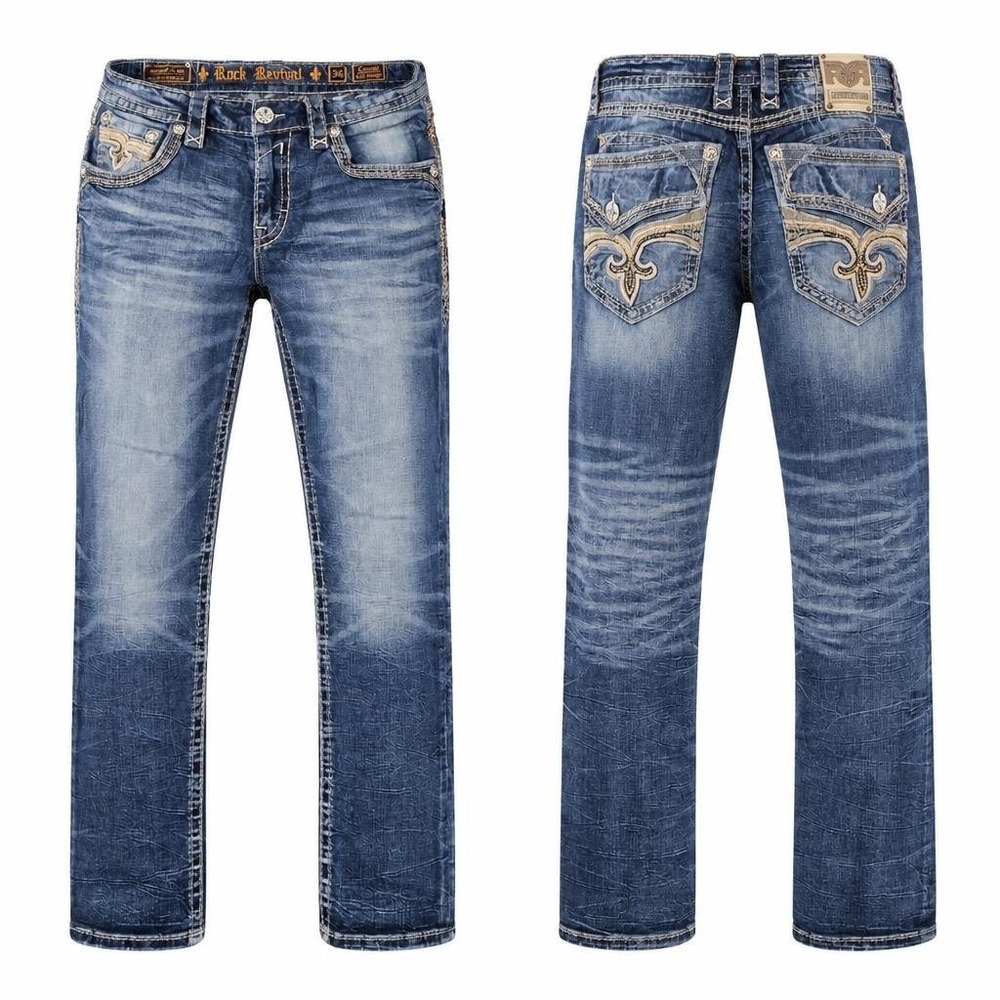 Rock Revival Men’s Relaxed Blue Washed Jeans